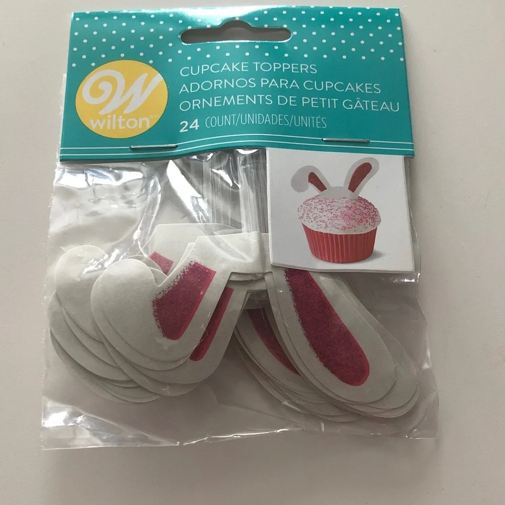 🛍️ Wilton Bunny Ear Cupcake Toppers - 24 Count